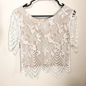 Express XS Lace Top (White Lace)